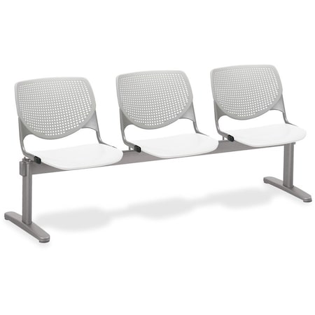 Kfi Kool Beam Seat Beam Seating, Gray Back, 71 in W 22" L 31" H, Polypropylene Seat 2300BEAM3-BP13-SP08