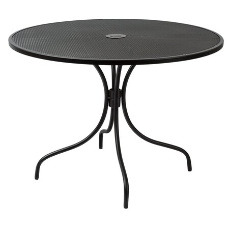 Bfm Seating Barnegat Dining Height Table 42in Round E-Coated, Powder Coated Micro-Mesh Steel SU42RBL-D