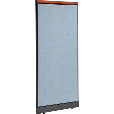 Global Industrial Interion Deluxe Office Partition Panel with Pass Thru Cable, 36-1/4"W x 77-1/2"H, Blue 277551PBL