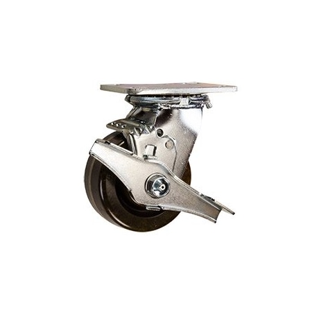 Service Caster 4 Inch Phenolic Swivel Caster with Ball Bearing and Brake SCC-30CS420-PHB-TLB