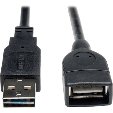 Tripp Lite Reversible USB Extension Cable, Blck, 1 ft UR024-001