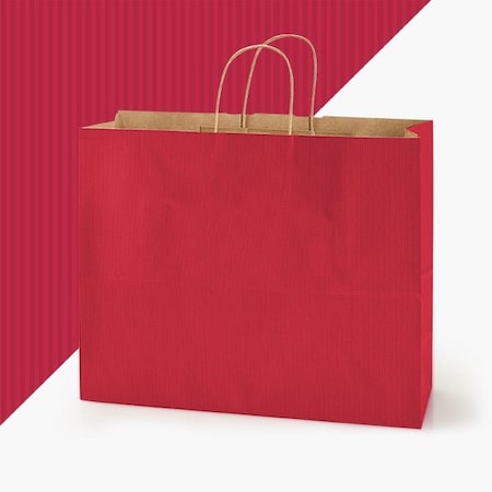 Nashville Wraps Really Red Shadow Stripe Kraft Bag, Vogue 16x6x13, 25PK RRSMV