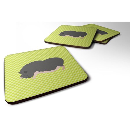 Carolines Treasures Vietnamese Pot-Bellied Pig Green Foam Coaster, Set of 4 BB7767FC