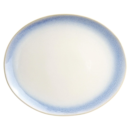 Martha Stewart Perry Street 13.6in Oval Stoneware Serving Platter in Blue 128862.01