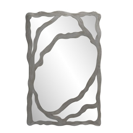 Homeroots 44" Gray Wood Free Form Framed Accent Mirror 635503