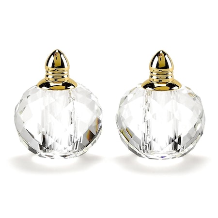 Tarifa Handcrafted Optical Crystal, Gold Rounded Salt & Pepper Shakers TA2627427