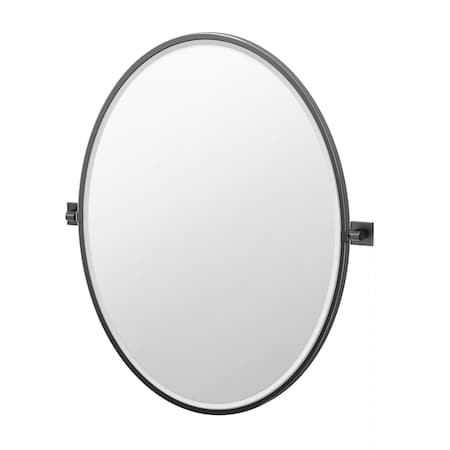 Gatco Mode 32" Framed Oval Mirror, Matte Black 5619XFLG