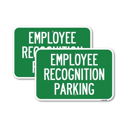 Signmission Employee Recognition Parking, 12'' X 18'' 2 Signs, Heavy Gauge Aluminum, 2PK A-1218-2PACK-24562