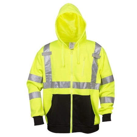 Cor-Brite Sweatshirt, Hooded, Lime, Class SJ401-M