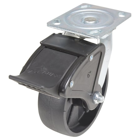 Vestil Glass Filled Nylon Swivel With Total Brake Caster 6 In. Diameter x 2 In. Width 1200 lb Black CST-VE-6X2GFN-SWTB