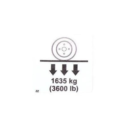Skyjack REPLACEMENT LABEL WHEEL LOAD 1635KG/360 138123