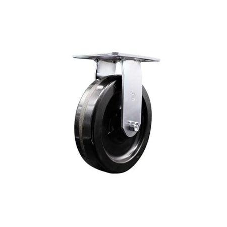 Service Caster 8 Inch Heavy Duty Top Plate Phenolic Rigid Caster with Ball Bearing SCC SCC-35R820-PHB