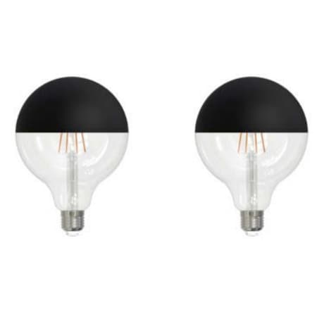 Bulbrite LED Filament, 6 Watt Dimmable G40 Light Bulb, Half Black Finish, E26 Base, 2700K 500 Lumens, 2PK 862064