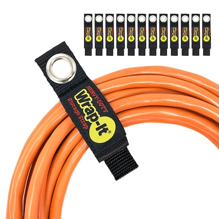 Wrap-It Back-to-Back Strap, No Adhesive, 7 in, Black, 12 PK A112-10BX