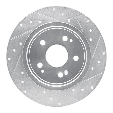 Dynamic Friction Co DFC Brake Rotor - Drilled and Slotted - Silver 631-58030R