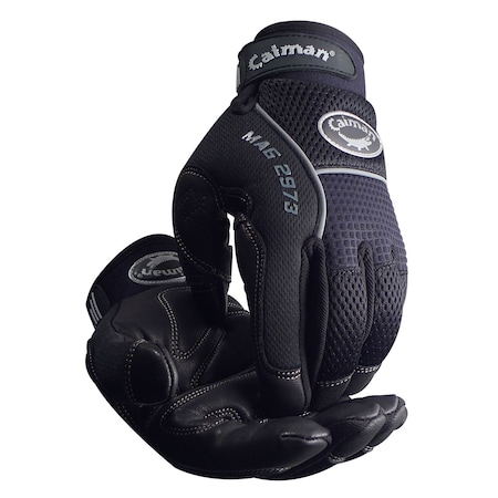 Caiman Multi-Activity Glove with Black Goat Grain Leather Padded Palm and Black AirMesh Back 25435