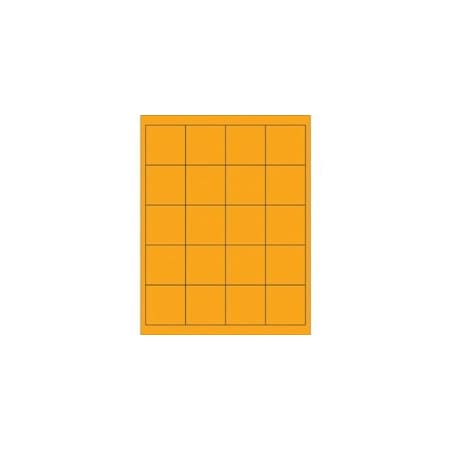 Bubblefast 2 x 2'' Fluorescent Orange Rectangle Laser Labels-20 Labels per Sheet BFLL172OR