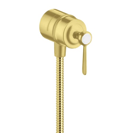 Axor Montreux Wall Outlet with Check Valves and Volume Control, Lever Handle in Brushed Gold Optic 16883251