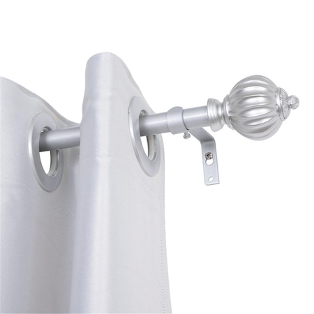 Utopia Alley 0.75 in. Single Decorative Drapery Adjustable Curtain Rods for Windows 28 to 48 in. - Nickel D42N