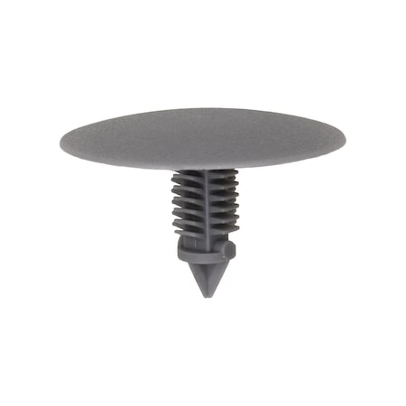 Auveco Retainer; Head Diameter: 30mm, Stem Diameter: 8mm, Stem Length: 18mm, Gray Nylon, 10PK 21907