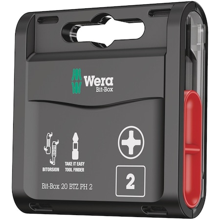 Wera Bit-Box 20 BTZ PH, PH 2 x 25 mm, 20 pieces 5057751001