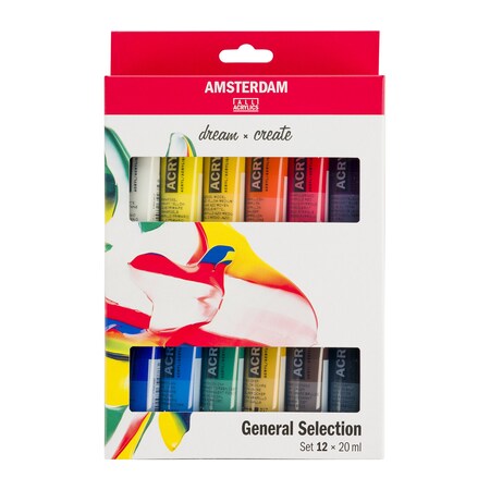Amsterdam Acrylic Paint, Satin, Acrylic Base, Assorted 17820412