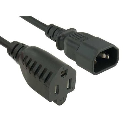 Sanoxy 1ft 18 AWG Monitor Power Adapter Cord NEMA 5-15R to IEC320 C14 SNX-CBL-PW105-1201