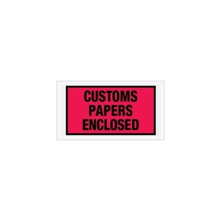 Bubblefast 5 1/2 x 10'' Red ''Customs Papers Enclosed'' Envelopes, 1000PK BFPL447