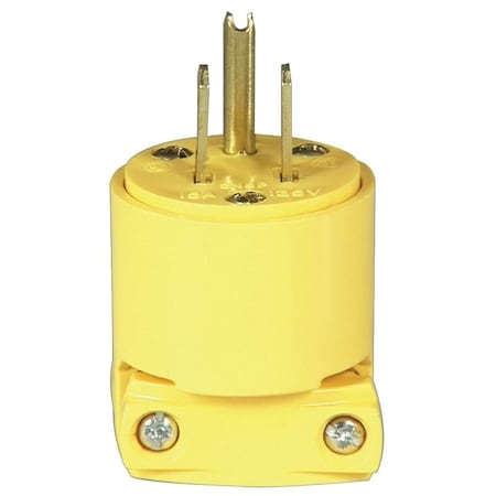 Eaton Wiring Devices Straight Blade Plug, 5-15P, 15 A, 125V AC, 2 Pole, Screw Terminals, Grounded BP4867