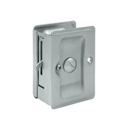 Dendesigns 3.25 x 2.25 in. Heavy Duty Adjustable Privacy Pocket Lock, Satin Chrome - Solid DE696641