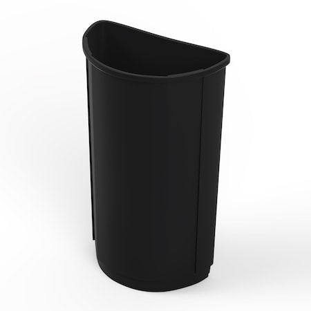 Regal Altair 21 Gallon Half Round Black Plastic Trash Can, Heavy-Duty Space-Saving Design ZR-TC-410-BK