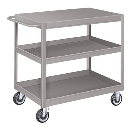 Pucel Flat Top Service Cart, 248 in W x 36 in D x 36 in H, 3 Shelves, Gray SCF-2436-3-C5