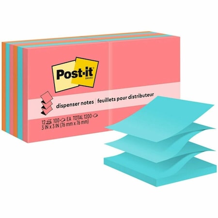 Post-It Pop-up Sticky Notes, 3x3 In., PK12 R330-12AN