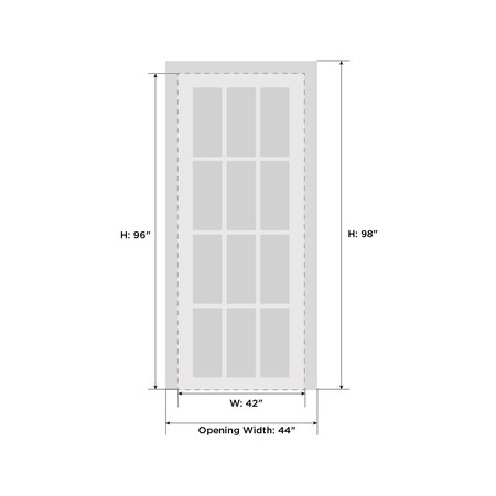 Sartodoors Solid French Door Frosted Glass White 42x96 Solid Core Modern Interior QUADRO4266ID-WS-4296