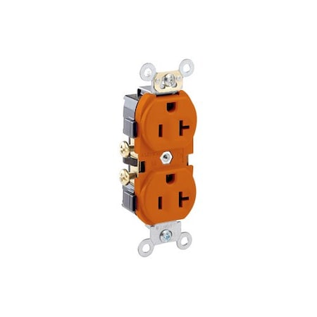 Leviton Duplex Receptacle Outlet, 20A, Orange, 125V CR20-O