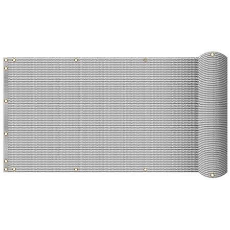 Wrightmaster 3 ft. x 15 ft. Grey Balcony Privacy Fence Screen with UV Blockage for Balcony Porch Patio Deck Yard ZR-0315GY
