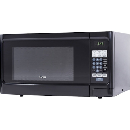 Commercial Chef 1.1 Cu Ft Microwave Oven with 10 Power Levels, Black CHCM11100B