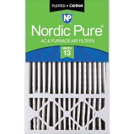 Nordic Pure 16x25x5 Plus Carbon Pleated Air Filter, High Capacity, MERV 13 16x25x5HM13+C-1