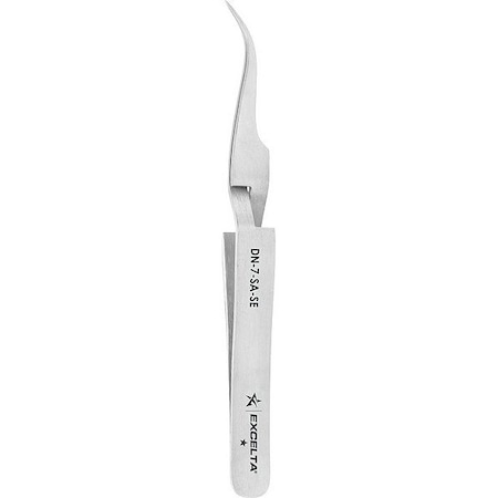 Excelta Tweezers, SS, 4 1/2" L, Curved, Point DN-7-SA-SE