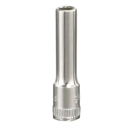 Genius Tools 1/4in Dr. 9/32in(12 pt.) Deep Hand Socket 275209