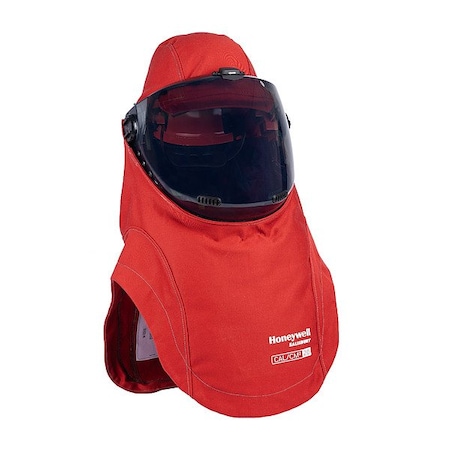 Salisbury Arc Flash Hood, 2 PPE CAT, 20 cal/sq cm, Polyphenyl Ether Window, Gray/Red, Universal FH20RG-C-PP