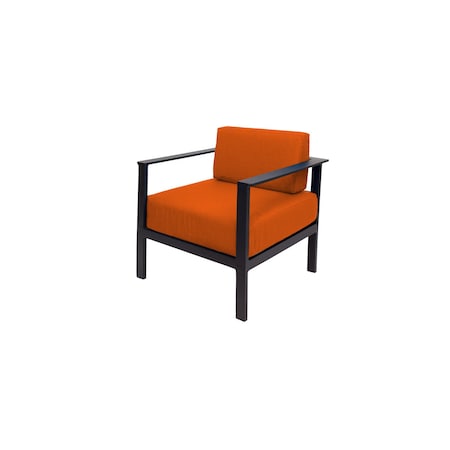 Bfm Seating Belmar Armchair with Sunbrella cushions, Sand Black Frame PH6102BL-14086