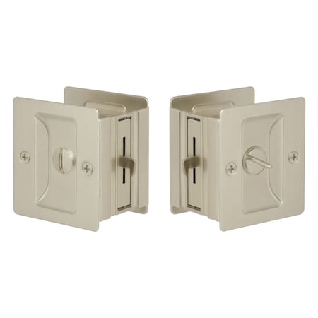 Emtek Pocket Door Locks Privacy Satin Nickel EEPDSQU65SN