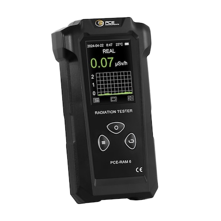 Pce Instruments Radiation detector, measures 0-1000 microsecondv/h with Geiger tube, alarms, and 2.4 in color display PCE-RAM 6