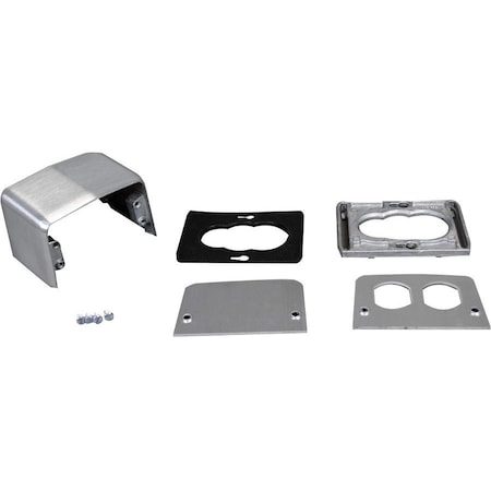 Wiremold Duplex Service Fitting, Gray, Aluminum 525F