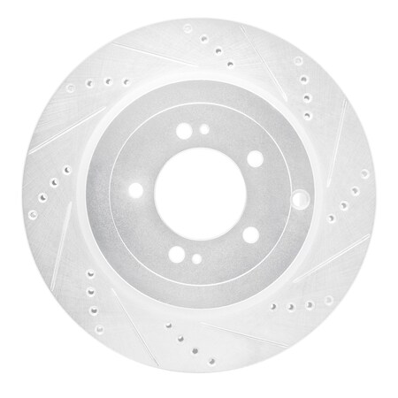 Dynamic Friction Co DFC Brake Rotor - Drilled and Slotted - Silver 631-72042R