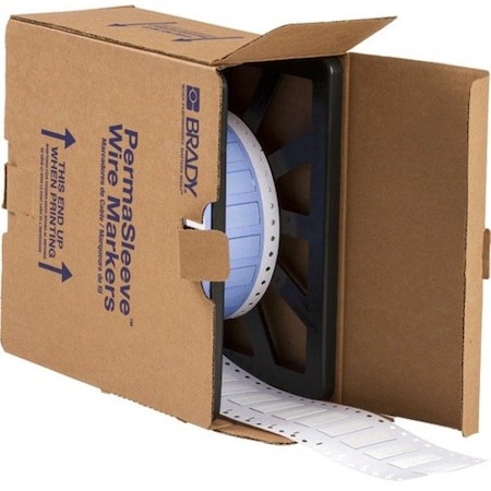 Brady SleeveLabel, White, Polyolefin, 3/8inW PS-375-150-WT