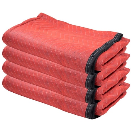 Mytee Products 4PK 72inx80in HD Moving Blankets for Furniture & Appliances Protection - Red, 4PK MB-NW-1-Redx4