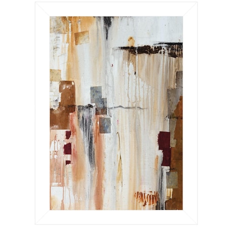 Homeroots Falling Blocks 1 White Framed Print Wall Art 404759