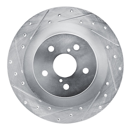 Dynamic Friction Co DFC Brake Rotor - Drilled and Slotted - Silver 631-75059L